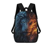 sinyumoney Fire & Ice Lion Art Print Mochila Escolar Infantil Impresa En 3D Para Niños, Mochila De Viaje De Alta Capacidad, Mochilas Para Libros De 17 Pulgadas Para Niños
