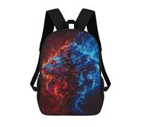 sinyumoney Fire & Ice Lion Artwork -1 Mochila Escolar Infantil Impresa En 3D Para Niños, Mochila De Viaje De Alta Capacidad, Mochilas Para Libros De 17 Pulgadas Para Niños