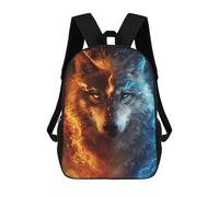 sinyumoney Fire & Ice Wolf Art Print Mochila Escolar Grande Resistente Al Agua Para Portátil Para La Escuela/trabajo/viajes 17inch