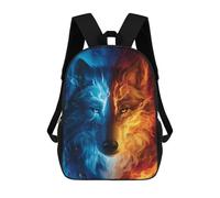 sinyumoney Fire & Ice Wolf Art Print Mochila Escolar Resistente Al Agua, Mochila De Viaje, Bolsa Para Computadora - Perfecta Para Viajes, Trabajo Y Uso Diario 17inch