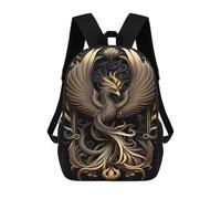sinyumoney Fire Phoenix Golden Art Mochila Escolar Infantil Impresa En 3D Para Niños, Mochila De Viaje De Alta Capacidad, Mochilas Para Libros De 17 Pulgadas Para Niños