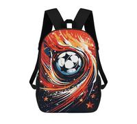 sinyumoney Fire Soccer Ball Artwork Mochila Escolar Para La Escuela Secundaria, Preparatoria, Universidad Y Viajes Para Niños/niñas/adolescentes 17inch