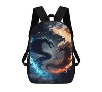 sinyumoney Fire Vs. Ice Dragons Art Print Mochila Escolar, Bolso De Negocios, Bolso Para Portátil Duradero Para Campus, Actividades Al Aire Libre, Viajes Y Deportes 17inch