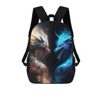 sinyumoney Fire Vs Ice Dragons Battle Mochila Escolar Resistente Al Agua Para Ordenador Portátil: Perfecta Para Viajes, Trabajo Y Uso Diario 17inch