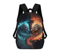 sinyumoney Fire Vs Ice Dragons Yin Yang Art Print Mochila Escolar Resistente Al Agua, Mochila De Viaje, Bolsa Para Computadora - Perfecta Para Viajes, Trabajo Y Uso Diario 17inch