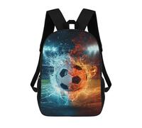sinyumoney Fire Vs. Ice Soccer Ball Mochila Escolar Infantil De 17 Pulgadas Con Estampado 3D De Películas De Anime Para Niños, Mochila De Viaje, Mochila Escolar Infantil