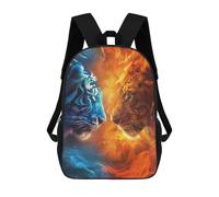 sinyumoney Fire Vs Ice Tiger Vs Lion Mochila Escolar Para La Escuela Secundaria, Preparatoria, Universidad Y Viajes Para Niños/niñas/adolescentes 17inch