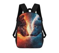 sinyumoney Fire Vs. Ice Wolves Mochilas Infantiles Impresas En 3D Para Niños. Mochilas De Viaje De Moda Para Niños. Mochila Escolar Para Estudiantes De Primaria Y Secundaria.