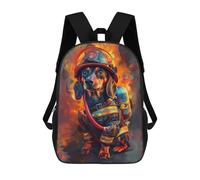 sinyumoney Firefighter Dachshund Mochila, Mochila Escolar Impresa En 3D, Bolsa Para El Almuerzo Escolar, Mochila De Viaje, Mochila Para Amigos, Mochila Escolar Para Niñas Y Niños 17inch