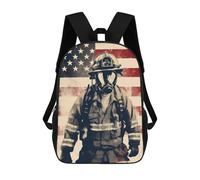 sinyumoney Firefighter USA Flag Mochila Escolar Mochila Para Niños Impresa En 3D Mochilas Infantiles Para Niños Y Niñas Mochilas Escolares Mochilas De Viaje Para Niños 17inch