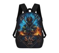 sinyumoney Firefighter with Axes Mochila Escolar Grande, Ligera E Informal: Perfecta Para Viajes, Trabajo Y Uso Diario 17inch