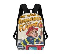 sinyumoney Firefighter Woman with Flame Mochila Escolar Impresa En 3D Mochilas Informales Para Niños Mochila Escolar Impresa En 3D Para Niños De Primaria Y Secundaria 17inch