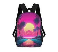 Sinyumoney FirePlace Wonderland Mochila Escolar Impreso En 3D, Mochila Casual Para Niños, Bolsa De Escuela Impresa En 3D Para Niños, Primaria Y Universidad, Neon Dreamscape Reverie, 17"