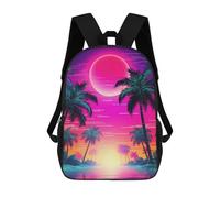 Sinyumoney FirePlace Wonderland Mochila Escolar Impreso En 3D, Mochila Casual Para Niños, Bolsa De Escuela Impresa En 3D Para Niños, Primaria Y Universidad, Ethereal Synthwave Horizon, 17"