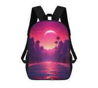 Sinyumoney FirePlace Wonderland Mochila Escolar Impreso En 3D, Mochila Casual Para Niños, Bolsa De Escuela Impresa En 3D Para Niños, Primaria Y Universidad, Radiante Chromatic Reverie, 17"