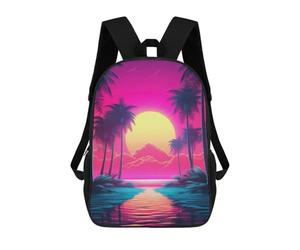 Sinyumoney FirePlace Wonderland Mochila Escolar Impreso En 3D, Mochila Casual Para Niños, Bolsa De Escuela Impresa En 3D Para Niños, Primaria Y Universidad, Neon Dreamscape Reverie, 17"