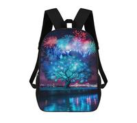 sinyumoney Fireworks Over The City Skyline Mochila Escolar Resistente Al Agua, Mochila De Viaje, Bolsa Para Computadora Para Hombres, Mujeres Y Adolescentes 17inch