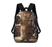sinyumoney Fitness Cat Workout Fit Mochila Escolar Infantil De 17 Pulgadas Con Estampado 3D, Mochila Moderna Para Niños, Mochilas De Viaje, Bolsas Para Libros, Mochila Escolar Infantil