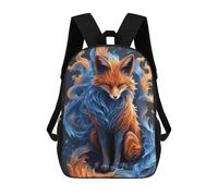sinyumoney Flame And Ice Fox Artwork Mochila Infantil, Mochila Escolar Para Niños, Mochila Escolar Infantil Con Estampado 3D De Dibujos Animados, Mochila De Gran Capacidad Para Niños Y Niñas 17inch
