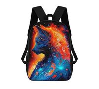 sinyumoney Flame And Shadow Wolf Art Mochilas Para Niños Y Estudiantes, Mochilas Escolares Impresas En 3D, Mochilas Para Estudiantes De Primaria Y Secundaria Para Niños Y Niñas 17inch