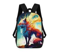 sinyumoney Flame Fox Fantasy Art -1 Mochila Escolar Mochilas Escolares Para Niñas Y Niños Mochila Con Bolsillo Mochila Escolar De Moda Para Niños 17inch