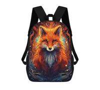 sinyumoney Flame Fox Portrait Mochila Escolar Para Niños Y Niñas, Mochila Informal De Viaje, Mochila De Gran Capacidad Para El Día A Día 17inch