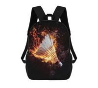 sinyumoney Flaming Badminton Shuttlecock Mochilas Impresas En 3D Para Niños, Mochila Escolar, Mochila Informal Para Exteriores, Mochila Informal De Moda Para Niños, Lindas Bolsas De Viaje 17inch