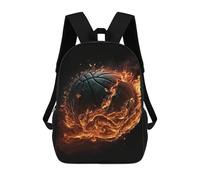 sinyumoney Flaming Basketball Artwork -1 Mochila Escolar Grande Resistente Al Agua Para Portátil Para Niñas Y Adolescentes 17inch