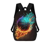 sinyumoney Flaming Basketball Artwork -1 Mochila Escolar Para Secundaria Y Preparatoria. Mochila Informal Para Niñas, Niños Y Adolescentes. 17inch