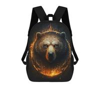 sinyumoney Flaming Bear Portrait Mochila Infantil De Moda Divertida Mochila Escolar Para Niños Y Adolescentes Con Impresión 3D Para Niños 17inch