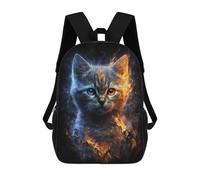 sinyumoney Flaming Cat Art Print -3 Mochila De Negocios Para Portátil, Mochila Unisex Informal Para Niñas, Niños Y Adolescentes 17inch