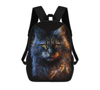 sinyumoney Flaming Cat Art Print Mochila Escolar Impresa En 3D 17inch Mochila Escolar Infantil Mochilas De Viaje Mochila Informal De Moda Para Niños Y Estudiantes