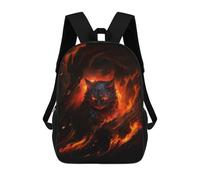 sinyumoney Flaming Cat Artwork Mochila Escolar De Moda, Mochila Para Material Escolar, Mochila Impermeable Informal Para Hombres/mujeres 17inch