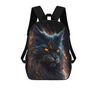 sinyumoney Flaming Cat Fantasy Artwork Mochila Escolar/para Ordenador Portátil Para Colegio/trabajo/viajes Para Camping, Aventuras Al Aire Libre Y Viajes Diarios 17inch