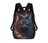 sinyumoney Flaming Fantasy Cat Artwork Mochila Escolar Para El Trabajo, Negocios, Universidad Y Escuela Para Niñas Y Adolescentes 17inch