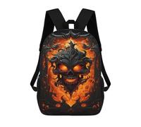 sinyumoney Flaming Gothic Skull Artwork Mochilas Escolares De Moda Para Papelería, Impermeables, Informales, Para Hombres, Mujeres Y Adolescentes 17inch