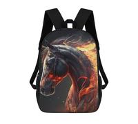 sinyumoney Flaming Horse Artwork -1 Mochila Escolar Infantil Impresa En 3D Para Niños, Mochila De Viaje De Alta Capacidad, Bolsas Para Libros, Mochila Escolar Infantil 17inch