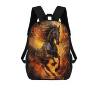 sinyumoney Flaming Horse Artwork -3 Mochila Escolar Impresa En 3D Para Niños, Mochila Escolar, Mochilas De Viaje, Bolso Informal De Moda Para Niños Y Estudiantes 17inch