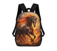 sinyumoney Flaming Horse Artwork -4 Mochila Escolar Impresa En 3D Para Niños, Mochila Escolar, Mochilas De Viaje, Bolso Informal De Moda Para Niños Y Estudiantes 17inch