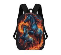 sinyumoney Flaming Horse Artwork Mochila Escolar De Moda Para Estudiantes, Adecuada Para Niños Y Niñas, Mochila Informal Para Viajes Al Aire Libre, Esencial Para El Día A Día 17inch