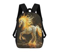sinyumoney Flaming Horse Fantasy Artwork Mochila Escolar Para Secundaria, Mochila Informal Para Niñas Y Adolescentes 17inch