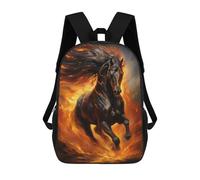 sinyumoney Flaming Horse in Action -1 Mochila Para Niños, Adolescentes Y Estudiantes, Mochilas Para Niñas, Mochilas Para Niños Pequeños, Primaria Y Secundaria 17inch