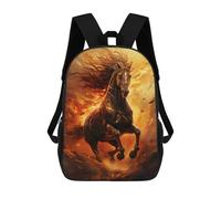 sinyumoney Flaming Horse in Action Mochila Para Niños, Adolescentes Y Estudiantes, Mochilas Para Niñas, Mochilas Para Niños Pequeños, Primaria Y Secundaria 17inch