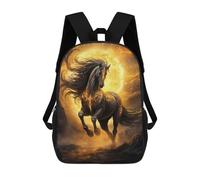 sinyumoney Flaming Horse of Eternity Mochila Escolar Impresa En 3D Mochila Escolar De Moda Para Niños Mochilas Para Niños Estudiantes De Secundaria 17inch