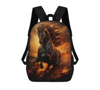 sinyumoney Flaming Horse of Fire Mochila De Peluche Con Dibujos Animados, Mochila 3D Para Niños, Bolsa Escolar, Idea De Regalo De Cumpleaños Para Niños Y Niñas 17inch
