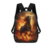 sinyumoney Flaming Horse of Legend Mochilas Escolares Para Niños Y Niñas, Mochilas Deportivas Informales Para Primaria, Mochilas De Gran Capacidad Para Libros 17inch