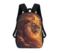 sinyumoney Flaming Lion Art Print-4 Mochila Escolar Infantil De 17 Pulgadas Con Estampado 3D De Películas De Anime Para Niños, Mochila De Viaje, Mochila Escolar Infantil