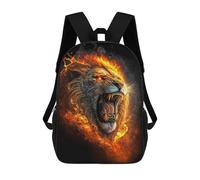 sinyumoney Flaming Lion Art Print-7 Mochila Escolar De Moda, Mochila Para Material Escolar, Mochila Impermeable Informal Para Hombres/mujeres 17inch