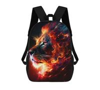 sinyumoney Flaming Lion Artwork -1 Mochila Infantil Para Niñas Y Niños, Mochila De Día, Escuela Primaria, Perfecta Para La Vuelta Al Cole O Educación Física, Regalos Y Viajes 17inch