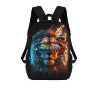 sinyumoney Flaming Lion Sunglasses Art Print -1 Mochila Escolar De 17 Pulgadas Para Adolescentes, Con Estampado 3D, Ajustable Y Con Bolsillos, Ideal Para Niños, Niñas Y Estudiantes.
